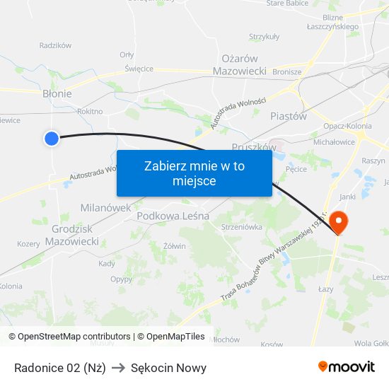 Radonice 02 (Nż) to Sękocin Nowy map