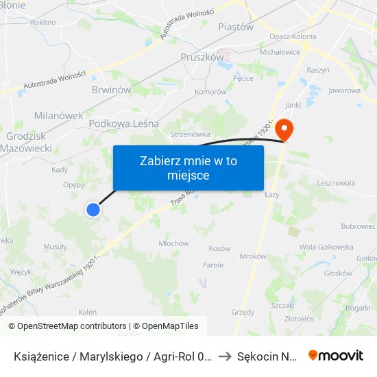 Książenice / Marylskiego / Agri-Rol 01 (Nż) to Sękocin Nowy map