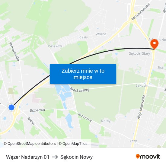 Węzeł Nadarzyn 01 to Sękocin Nowy map