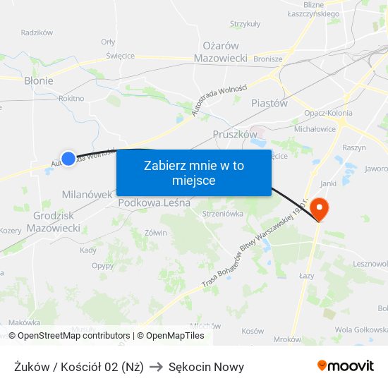 Żuków / Kościół 02 (Nż) to Sękocin Nowy map