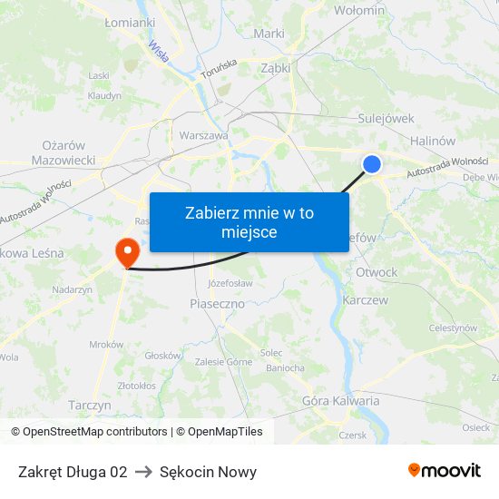 Zakręt Długa 02 to Sękocin Nowy map