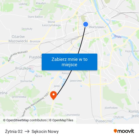 Żytnia 02 to Sękocin Nowy map