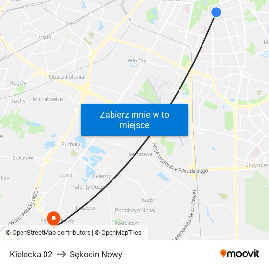 Kielecka 02 to Sękocin Nowy map