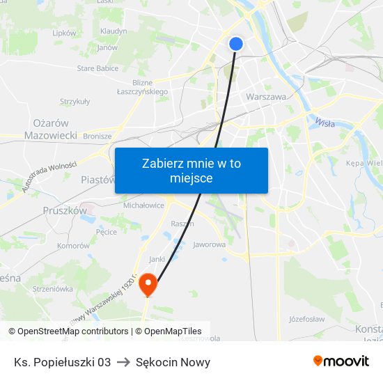 Ks. Popiełuszki 03 to Sękocin Nowy map