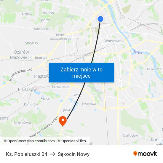 Ks. Popiełuszki 04 to Sękocin Nowy map