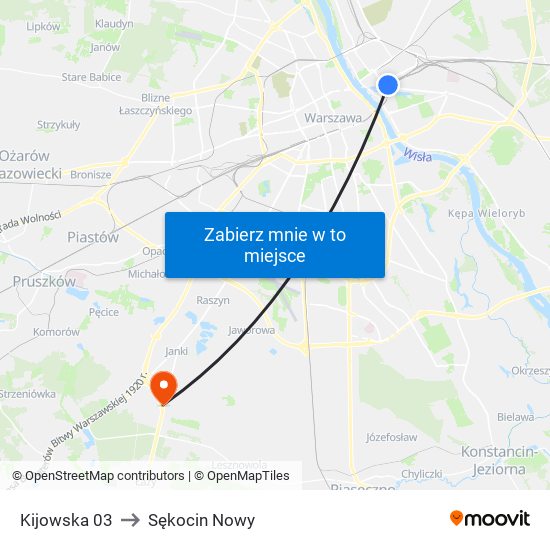 Kijowska 03 to Sękocin Nowy map