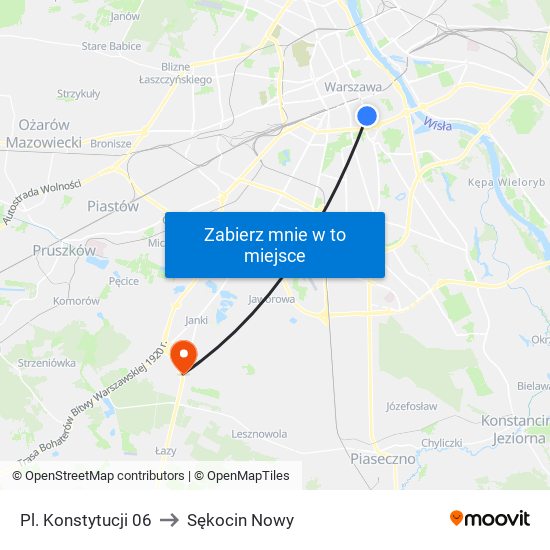 Pl. Konstytucji 06 to Sękocin Nowy map