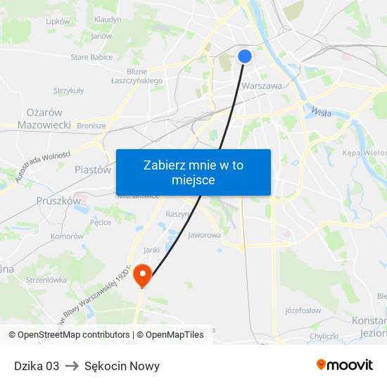 Dzika 03 to Sękocin Nowy map