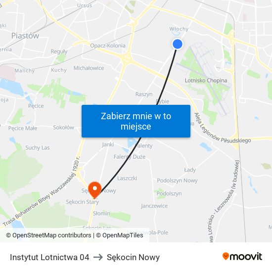 Instytut Lotnictwa 04 to Sękocin Nowy map