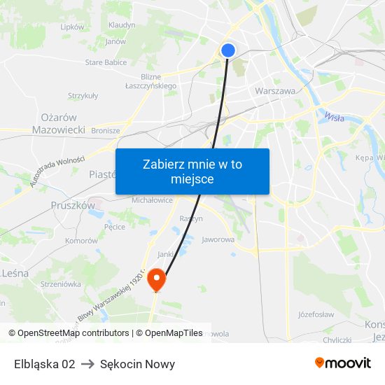 Elbląska 02 to Sękocin Nowy map