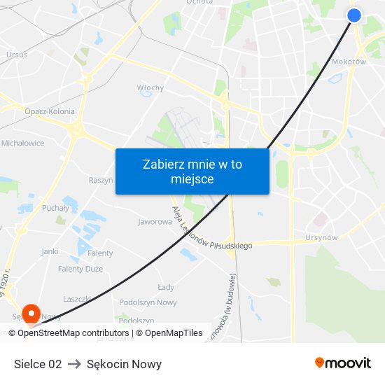 Sielce 02 to Sękocin Nowy map