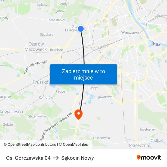 Os. Górczewska 04 to Sękocin Nowy map