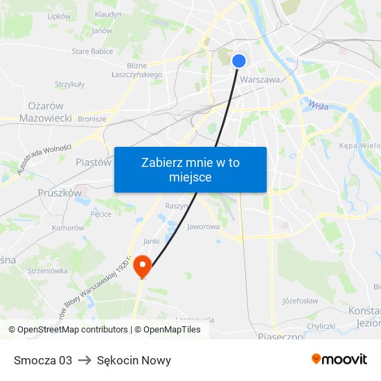 Smocza 03 to Sękocin Nowy map