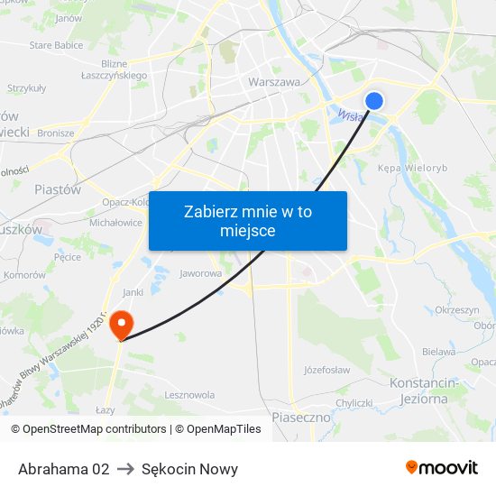 Abrahama 02 to Sękocin Nowy map