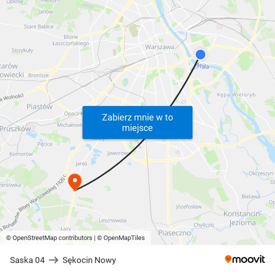 Saska 04 to Sękocin Nowy map