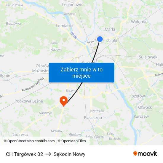 CH Targówek 02 to Sękocin Nowy map