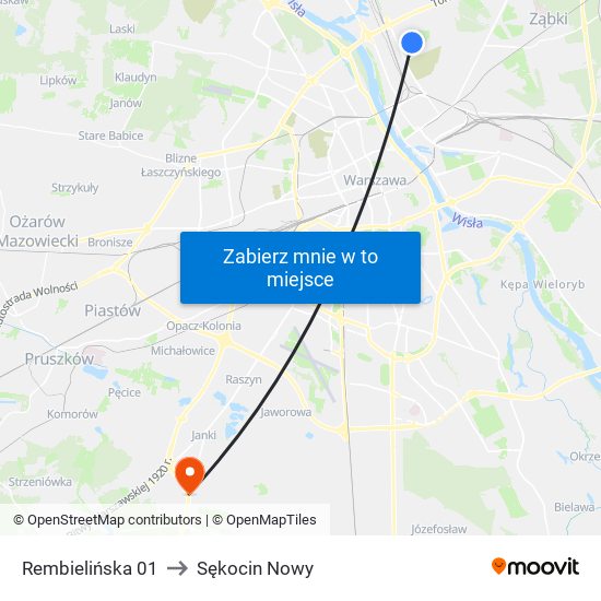 Rembielińska to Sękocin Nowy map