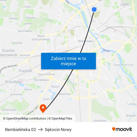 Rembielińska 02 to Sękocin Nowy map