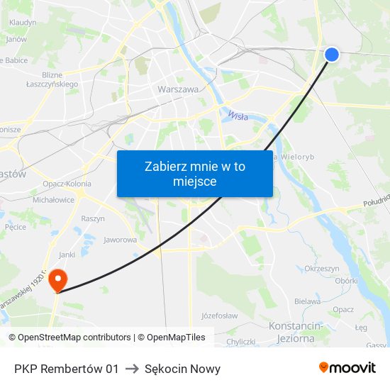 PKP Rembertów 01 to Sękocin Nowy map