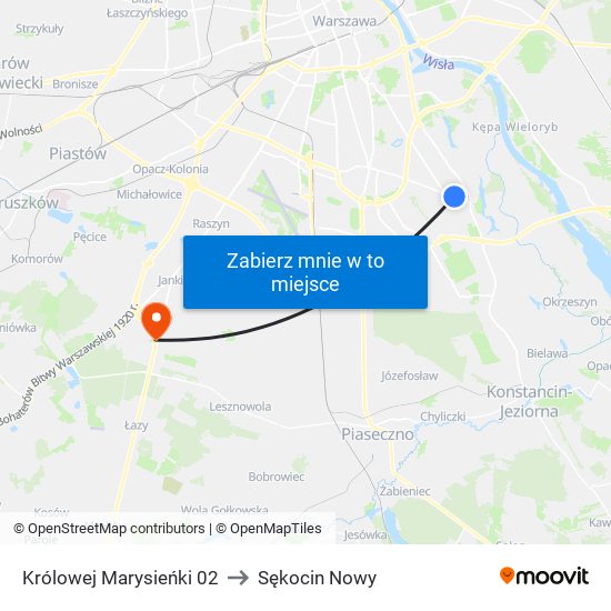 Królowej Marysieńki 02 to Sękocin Nowy map