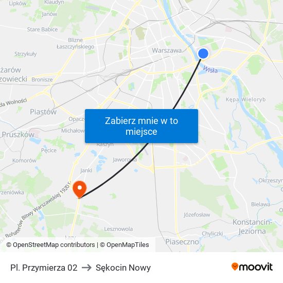 Pl. Przymierza 02 to Sękocin Nowy map