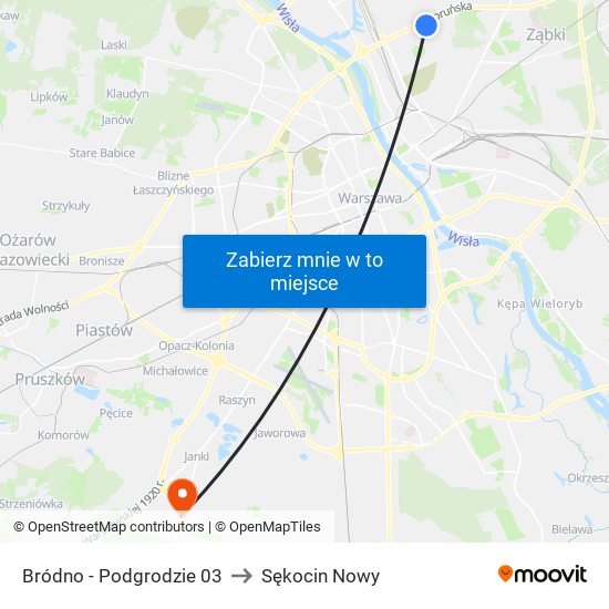 Bródno - Podgrodzie 03 to Sękocin Nowy map