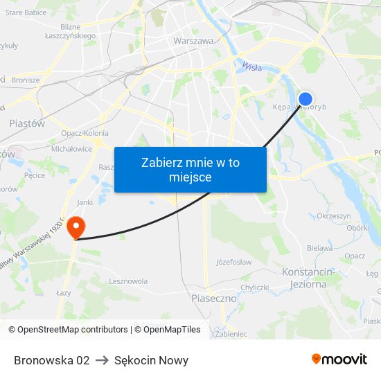 Bronowska 02 to Sękocin Nowy map