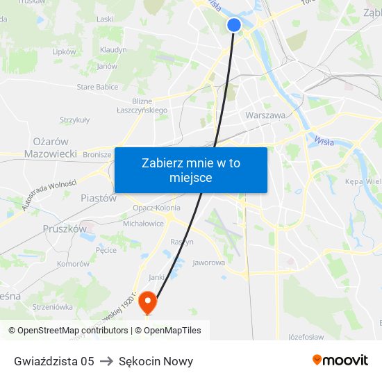 Gwiaździsta 05 to Sękocin Nowy map