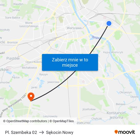 Pl. Szembeka 02 to Sękocin Nowy map