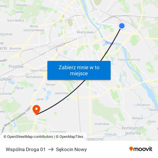 Wspólna Droga 01 to Sękocin Nowy map