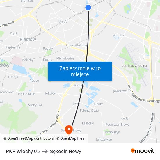 PKP Włochy 05 to Sękocin Nowy map