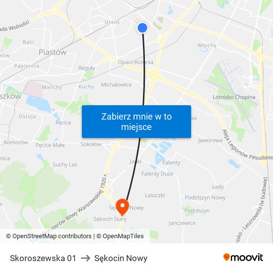 Skoroszewska 01 to Sękocin Nowy map