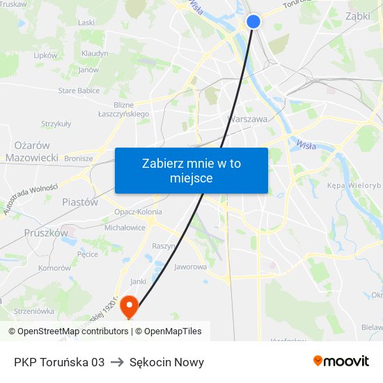 PKP Toruńska 03 to Sękocin Nowy map