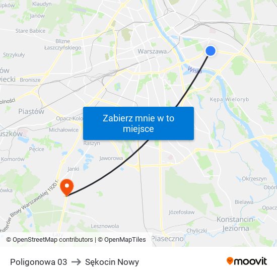 Poligonowa 03 to Sękocin Nowy map