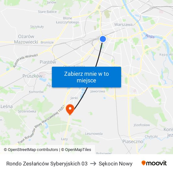 Rondo Zesłańców Syberyjskich to Sękocin Nowy map