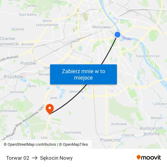 Torwar 02 to Sękocin Nowy map