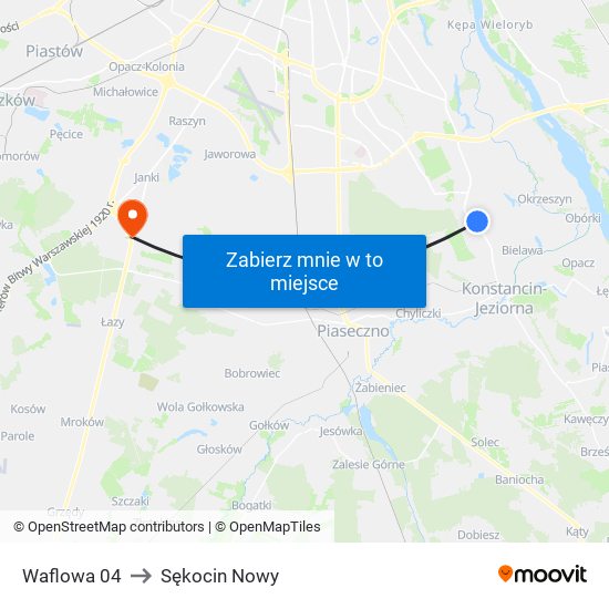 Waflowa 04 to Sękocin Nowy map