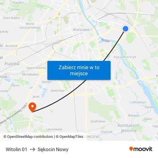 Witolin 01 to Sękocin Nowy map