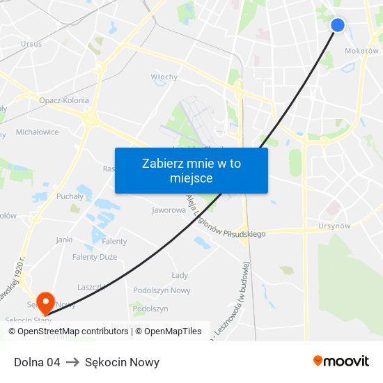 Dolna 04 to Sękocin Nowy map