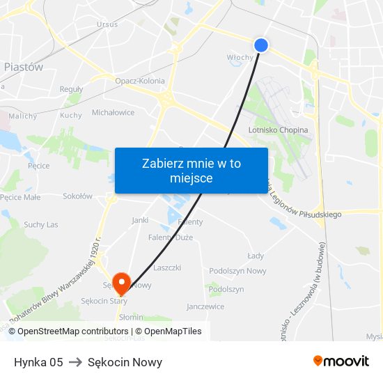 Hynka 05 to Sękocin Nowy map