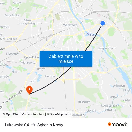 Łukowska 04 to Sękocin Nowy map