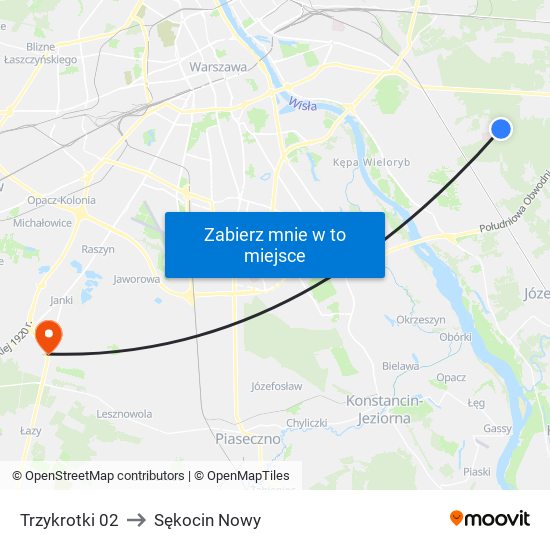 Trzykrotki 02 to Sękocin Nowy map