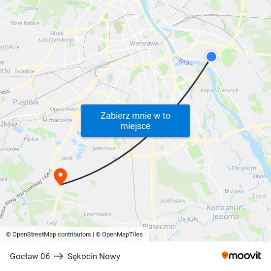 Gocław 06 to Sękocin Nowy map