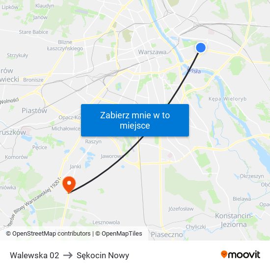 Walewska 02 to Sękocin Nowy map