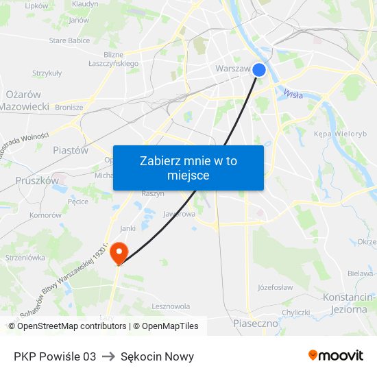 PKP Powiśle 03 to Sękocin Nowy map