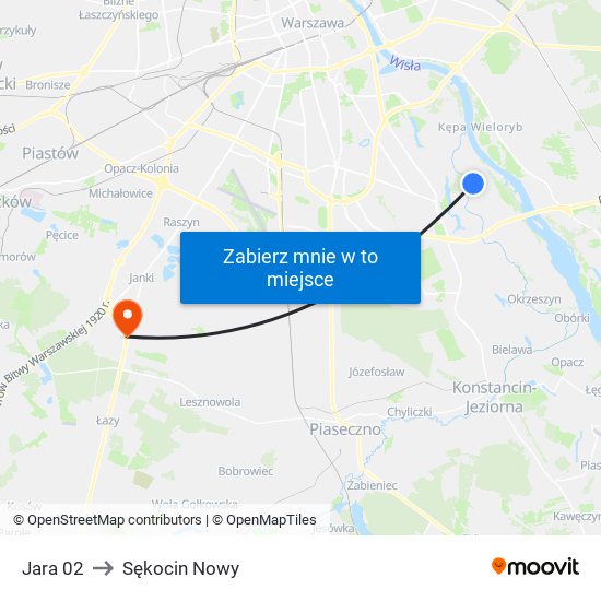 Jara 02 to Sękocin Nowy map