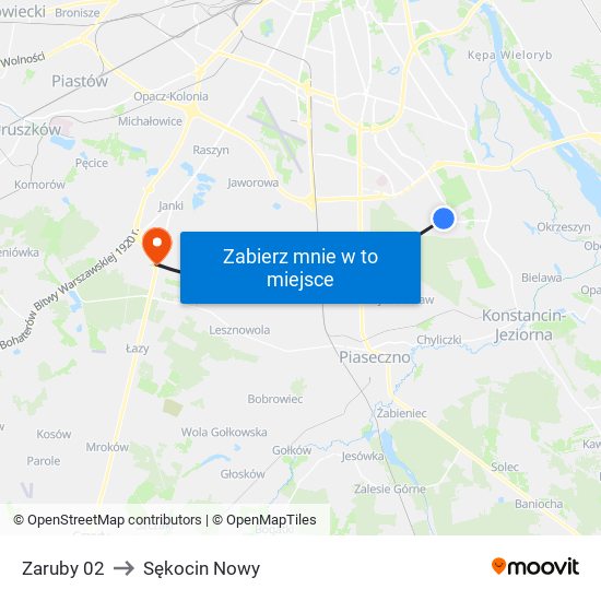 Zaruby 02 to Sękocin Nowy map