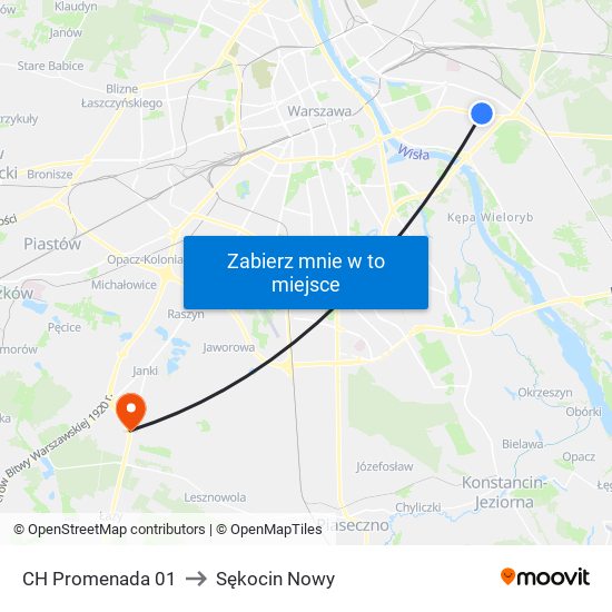 CH Promenada 01 to Sękocin Nowy map