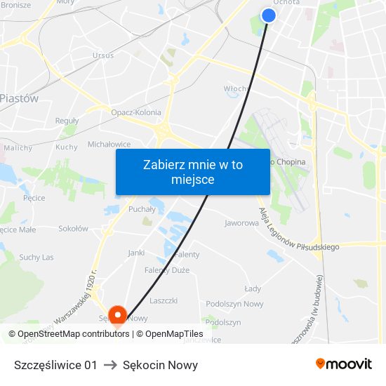 Szczęśliwice 01 to Sękocin Nowy map