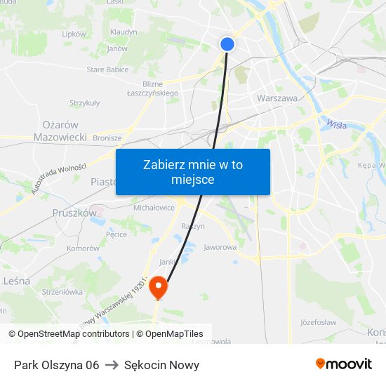 Park Olszyna 06 to Sękocin Nowy map